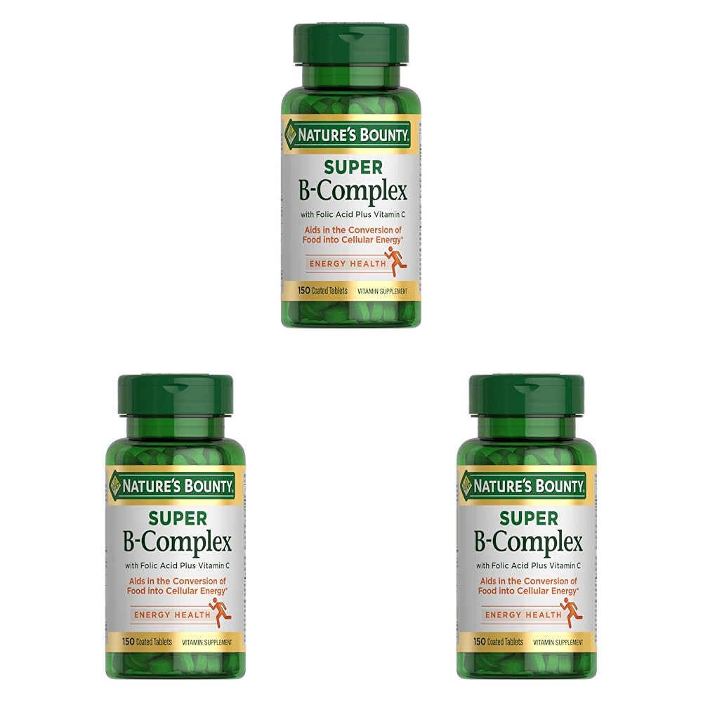Nature's Bounty Super B Complex Vitamins with Vitamin C & Folic Acid, Vitamins for Immune & Cellular Energy Support, 150 Tablets