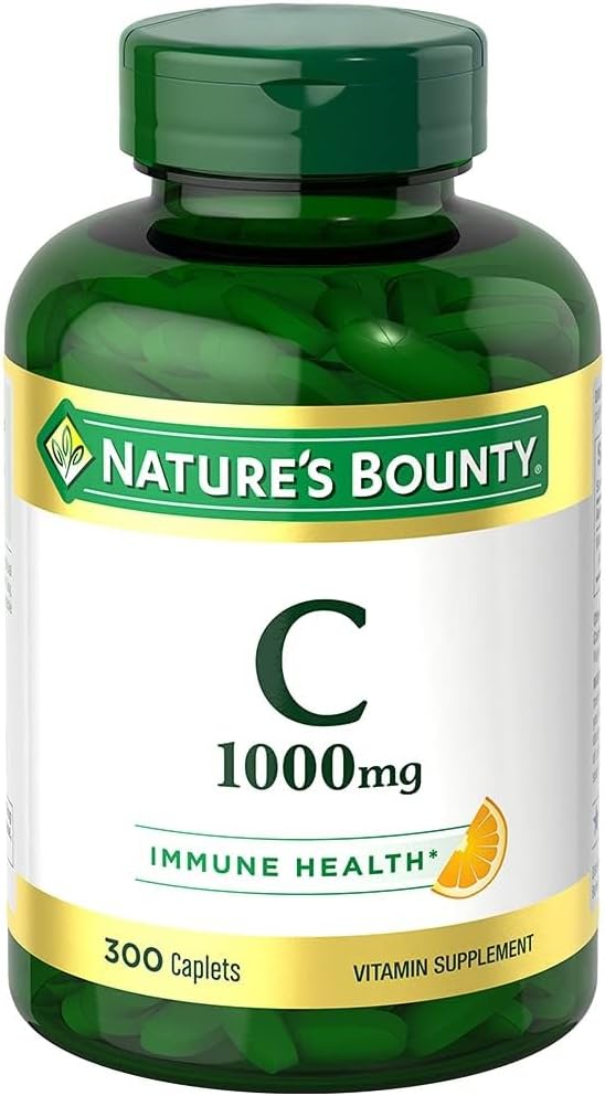 Nature's Bounty Vitamin C 1000mg, Supports Immune and Antioxidant Health, Vitamin C Supplement, 1 Per Day, 300 Vegetarian Caplets