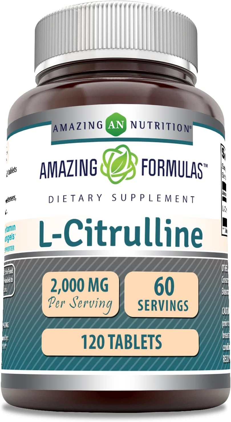 Amazing Formulas L Citrulline 2000mg Per Serving 120 Tablets Supplement | Amino Acid Supplement for Men & Women | Non-GMO | Gluten Free | Made in USA