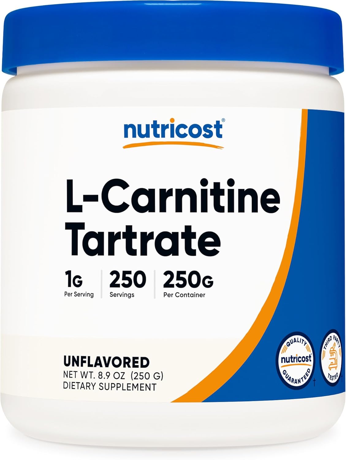 Nutricost L-Carnitine Tartrate Powder (250 Grams) - 1 Gram per Serving, 250 Servings