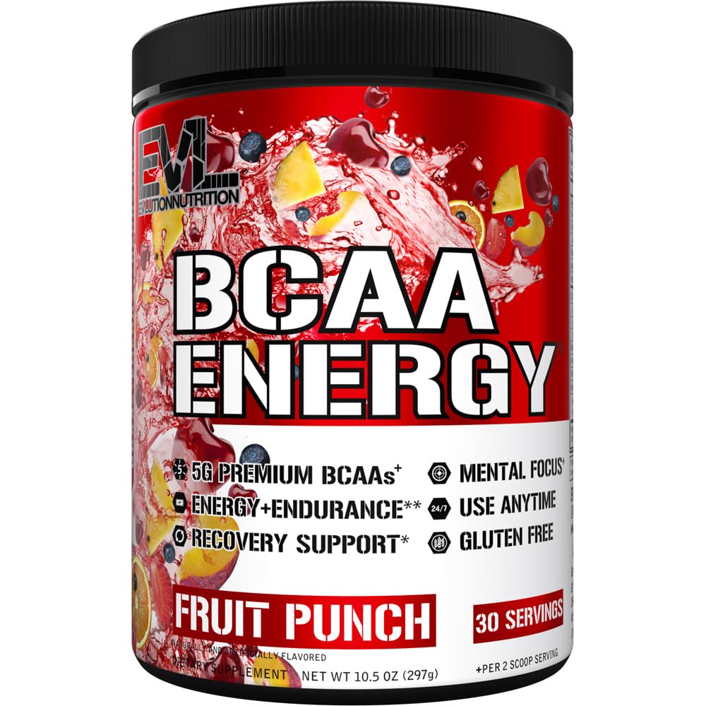 EVL BCAAs Amino Acids Powder - BCAA Energy Pre Workout Powder for Muscle Recovery Lean Growth and Endurance - Rehydrating Post Workout Recovery Drink with Natural Caffeine - Watermelon