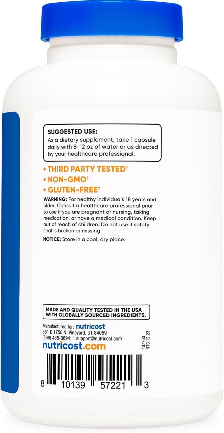 Nutricost L-Ornithine 500mg, 180 Capsules - Non-GMO and Gluten Free