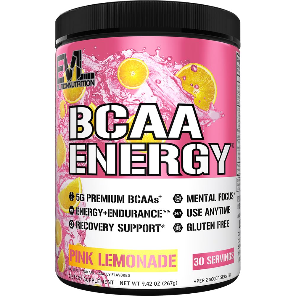 EVL BCAAs Amino Acids Powder - BCAA Energy Pre Workout Powder for Muscle Recovery Lean Growth and Endurance - Rehydrating Post Workout Recovery Drink with Natural Caffeine - Watermelon