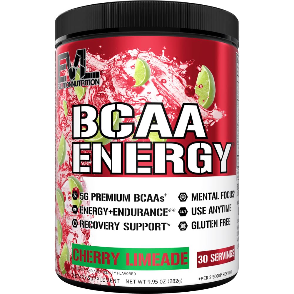 EVL BCAAs Amino Acids Powder - BCAA Energy Pre Workout Powder for Muscle Recovery Lean Growth and Endurance - Rehydrating Post Workout Recovery Drink with Natural Caffeine - Watermelon