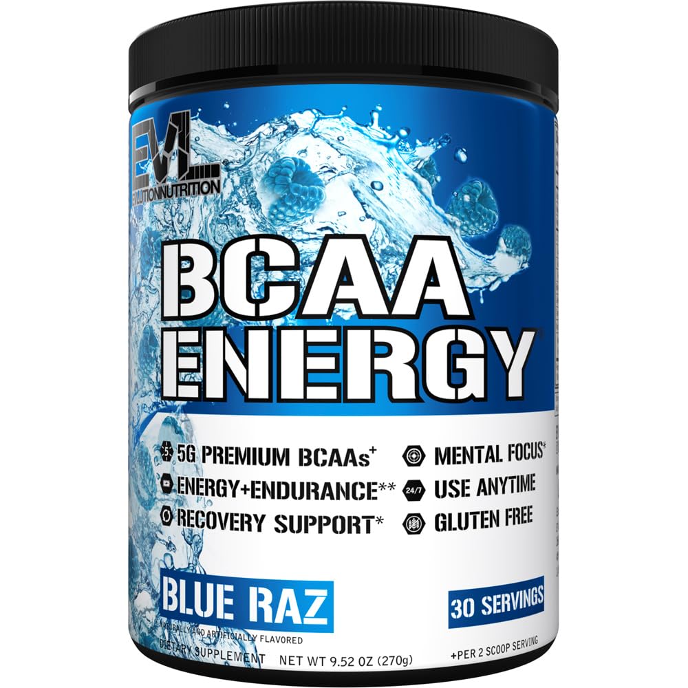 EVL BCAAs Amino Acids Powder - BCAA Energy Pre Workout Powder for Muscle Recovery Lean Growth and Endurance - Rehydrating Post Workout Recovery Drink with Natural Caffeine - Watermelon