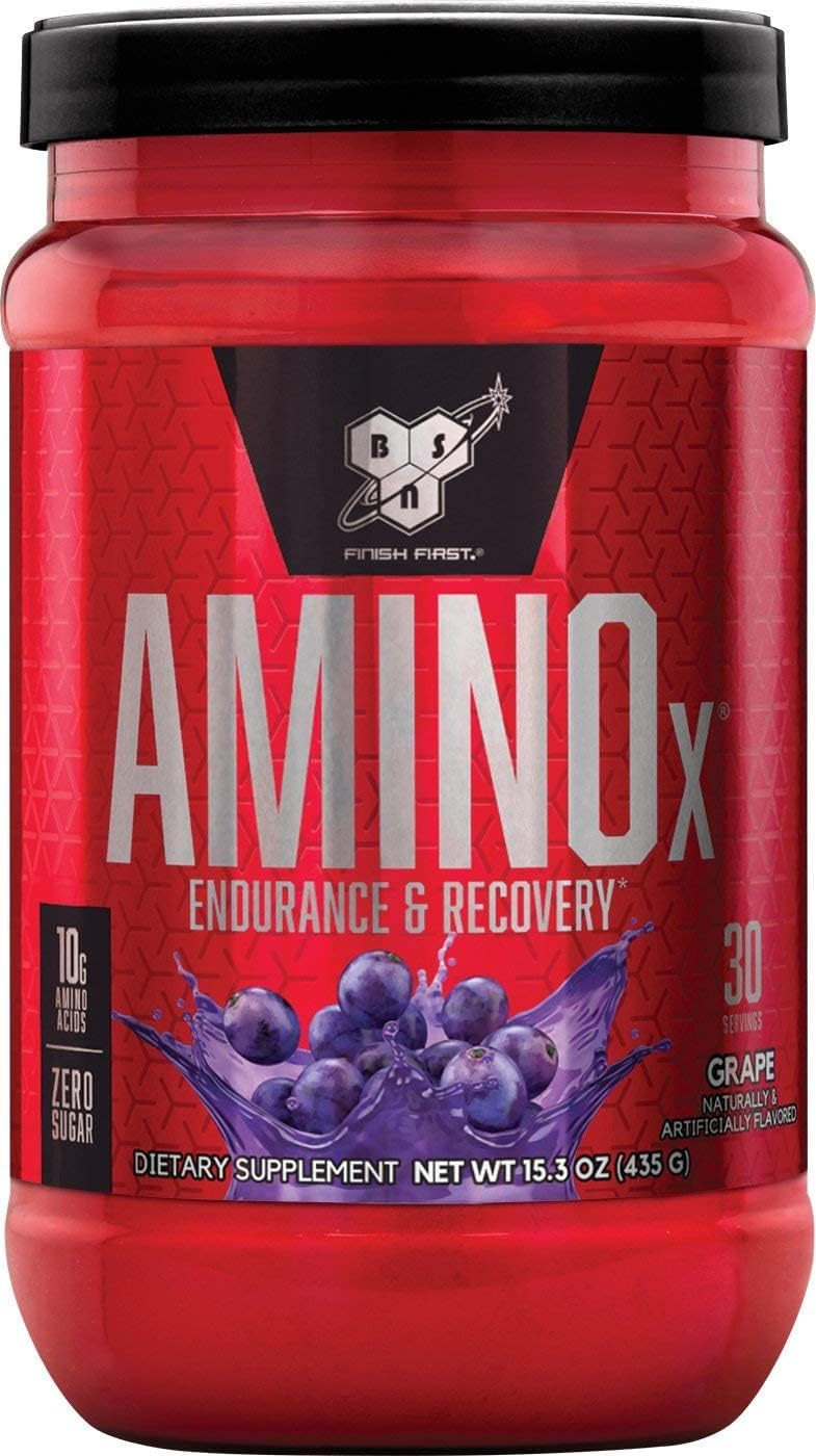 BSN Amino X Muscle Recovery & Endurance Powder, BCAAs, 10 Grams of Amino Acids, Keto Friendly, Caffeine-Free, Support Endurance, Zero Sugar, Fruit Punch, 30 servings, 15.34 Ounce (Packaging May Vary)