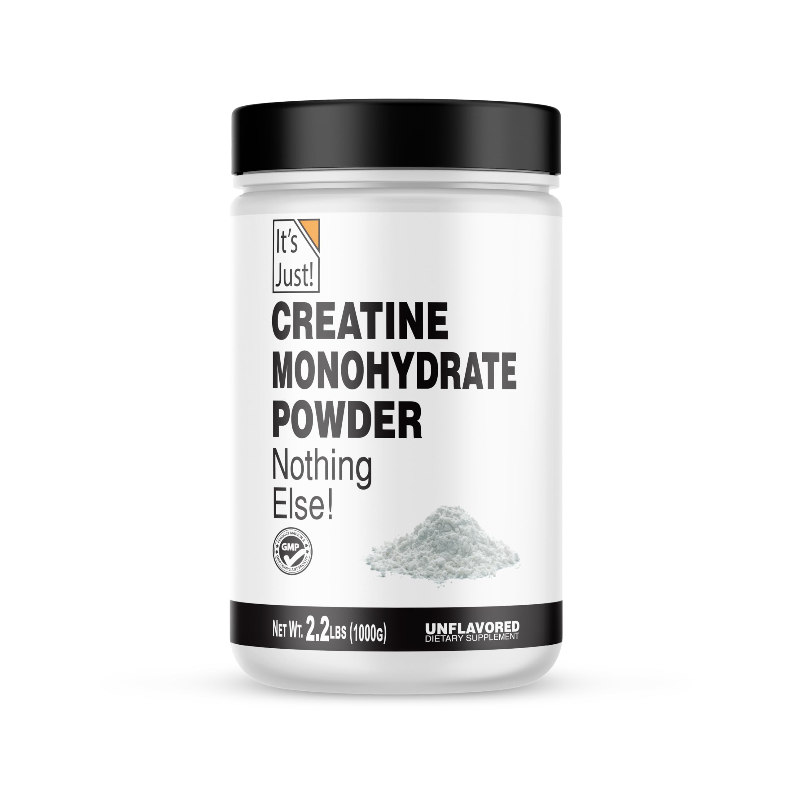 It's Just! - Creatine Monohydrate Powder, Pure Creatine Powder, Made in USA, 3rd Party Lab Tested, 5g Per Serving, Scoop Included, No Fillers, No Added Flavor (Unflavored, 500g / 100 Servings)