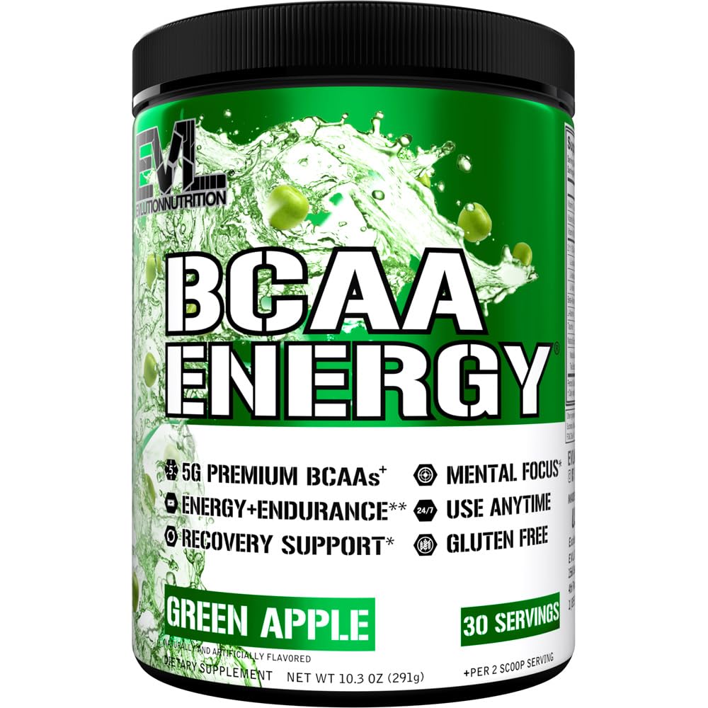 EVL BCAAs Amino Acids Powder - BCAA Energy Pre Workout Powder for Muscle Recovery Lean Growth and Endurance - Rehydrating Post Workout Recovery Drink with Natural Caffeine - Watermelon
