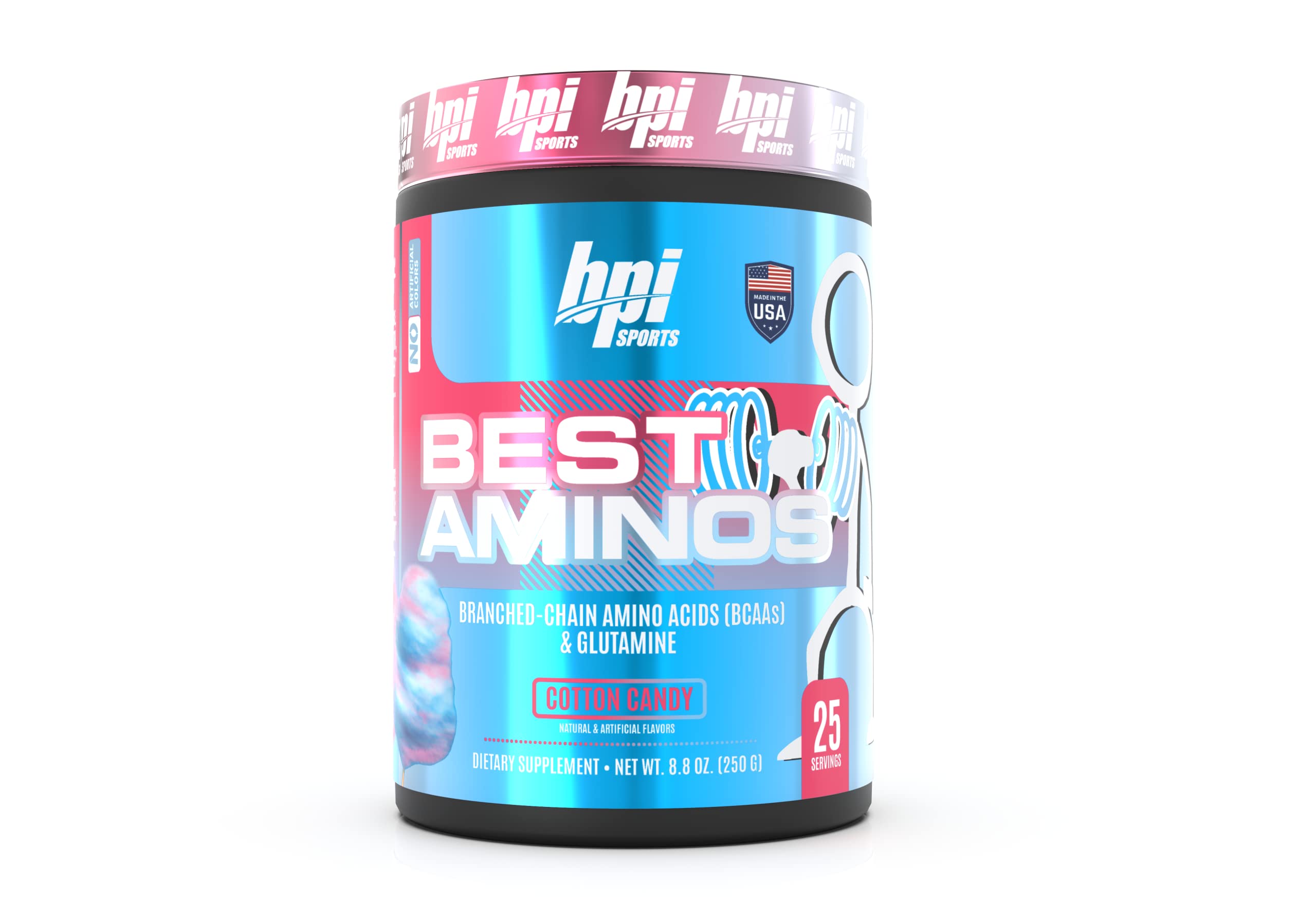 BPI Sports Best Aminos - BCAA Powder Post Workout & Glutamine Recovery Drink with Branched Chain Amino Acids for Hydration & Recovery, for Men & Women - Fruit Punch - 25 Servings