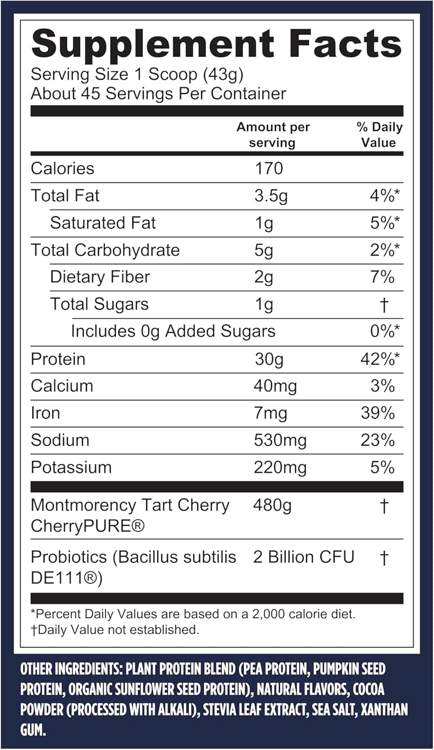 Vega Sport Vegan Protein Powder + Recovery - 30g Plant Based Protein per Serving, Mocha, 45 Servings, 5g BCAAs, Probiotics, NSF Certified, for Shakes & Smoothies, 4.2lbs (Packaging May Vary)