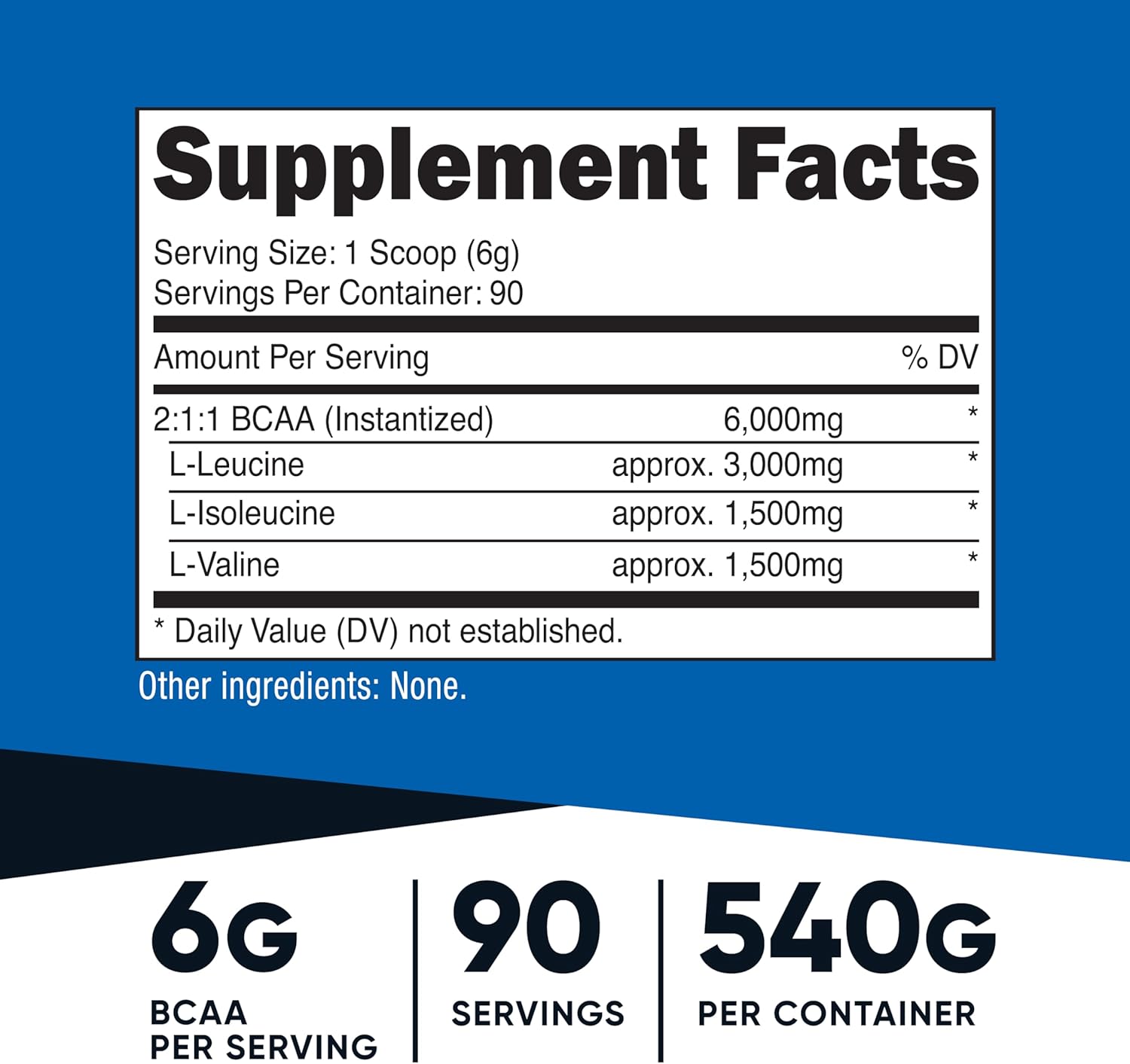 Nutricost BCAA Powder 2:1:1 (90 Servings, No Flavor Added) - Branched Chain Amino Acids