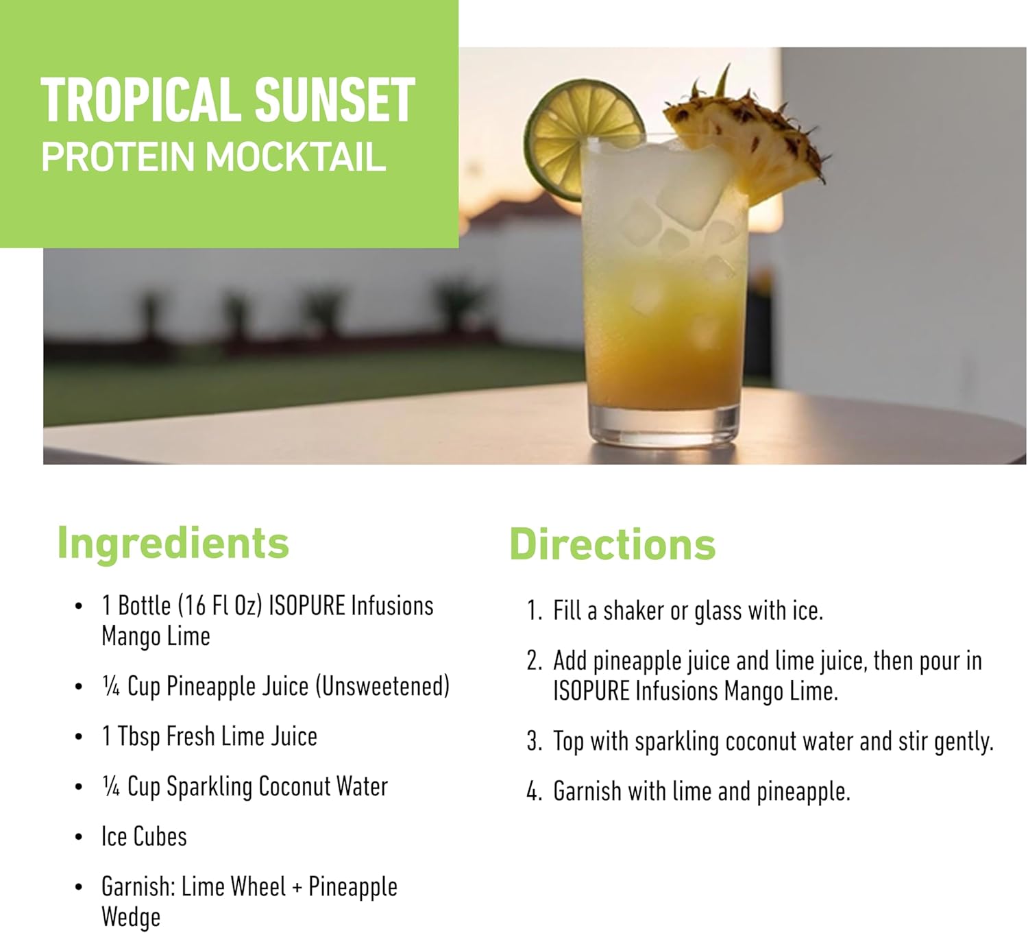 Isopure Clear Whey Isolate Protein Powder, Lactose Free, Gluten Free, Naturally Flavored, Mango Lime, 20g Protein Per Serving, 14.1 Oz, 16 Servings (Packaging May Vary)