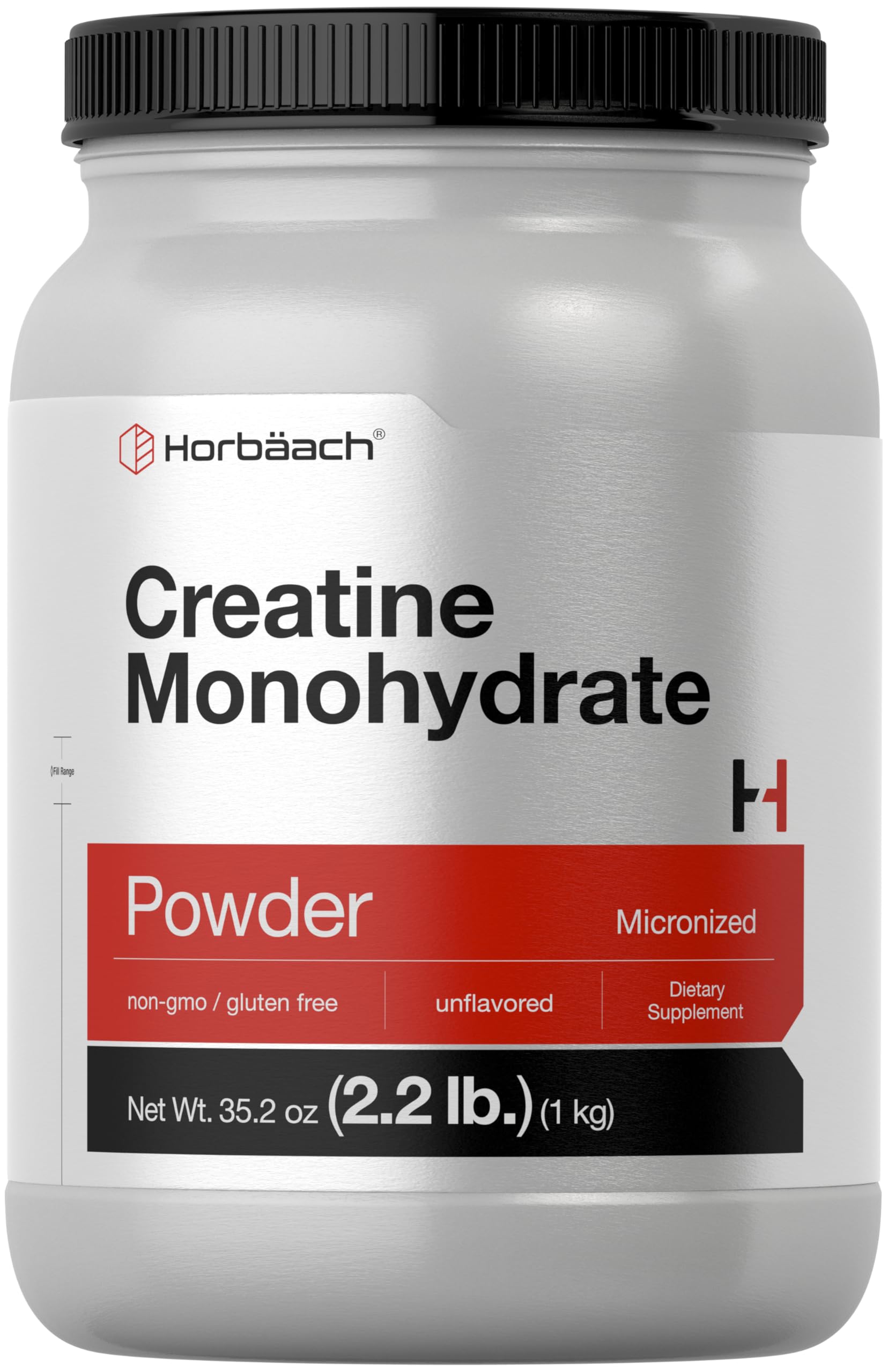Horbäach Creatine Monohydrate Powder | 1.1lb (17.6 oz) | Micronized and Unflavored | Vegetarian, Non-GMO, and Gluten Free Supplement