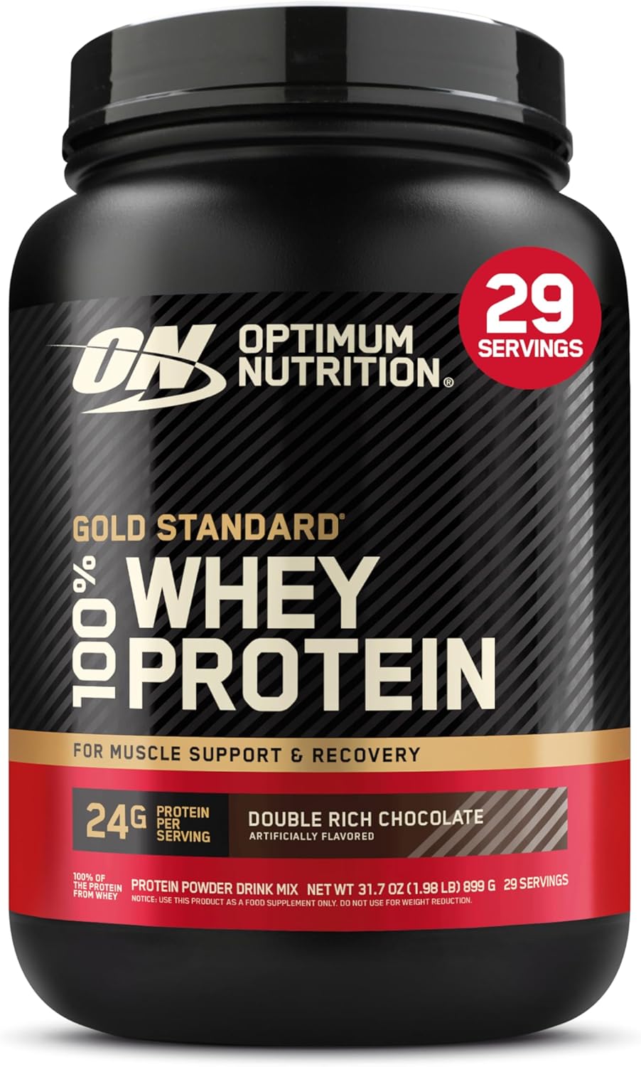 Optimum Nutrition Gold Standard 100% Whey Protein Powder, Double Rich Chocolate, 5 Pound (Packaging May Vary)