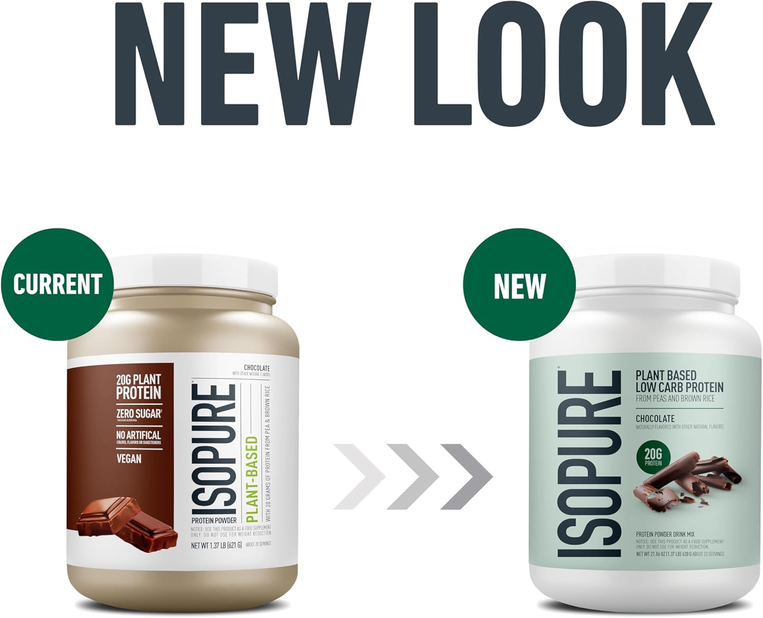 Isopure Plant-Based Protein Powder, Lactose Free, Gluten Free, With Iron, Chocolate, 20g Plant Protein Per Serving, 1.37 Lbs, 20 Servings