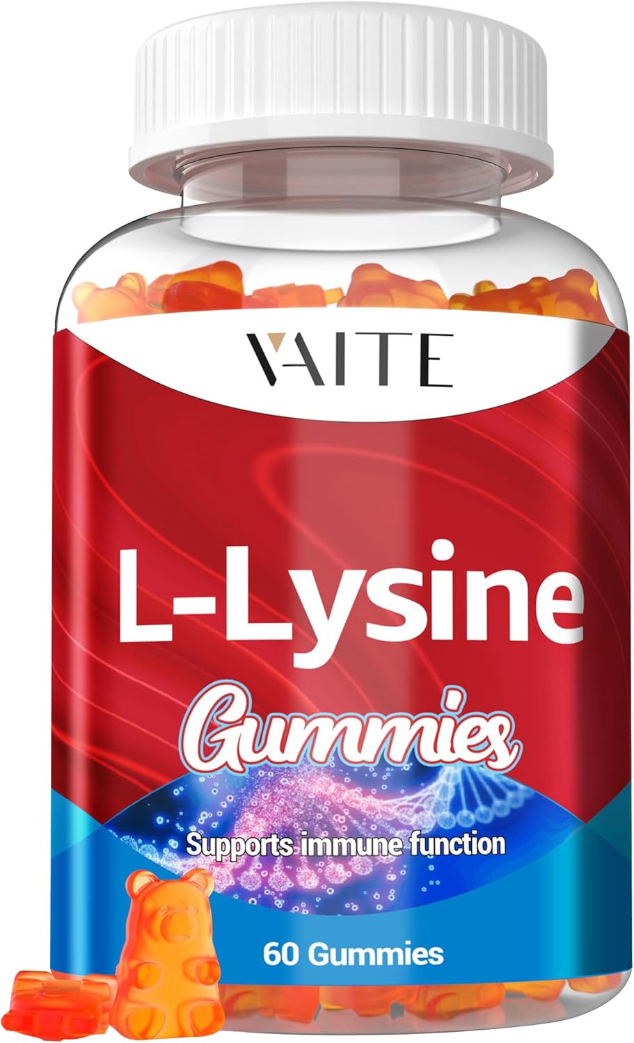 L-Lysine 1000mg Gummies - Supports Skin, Lip, Vegan, Gluten Free, Vitamins for Adults Tissue Health & Immune System, Chewables, Amino Acid Vitamin Supplement & Complex Supplements, Non-GMO