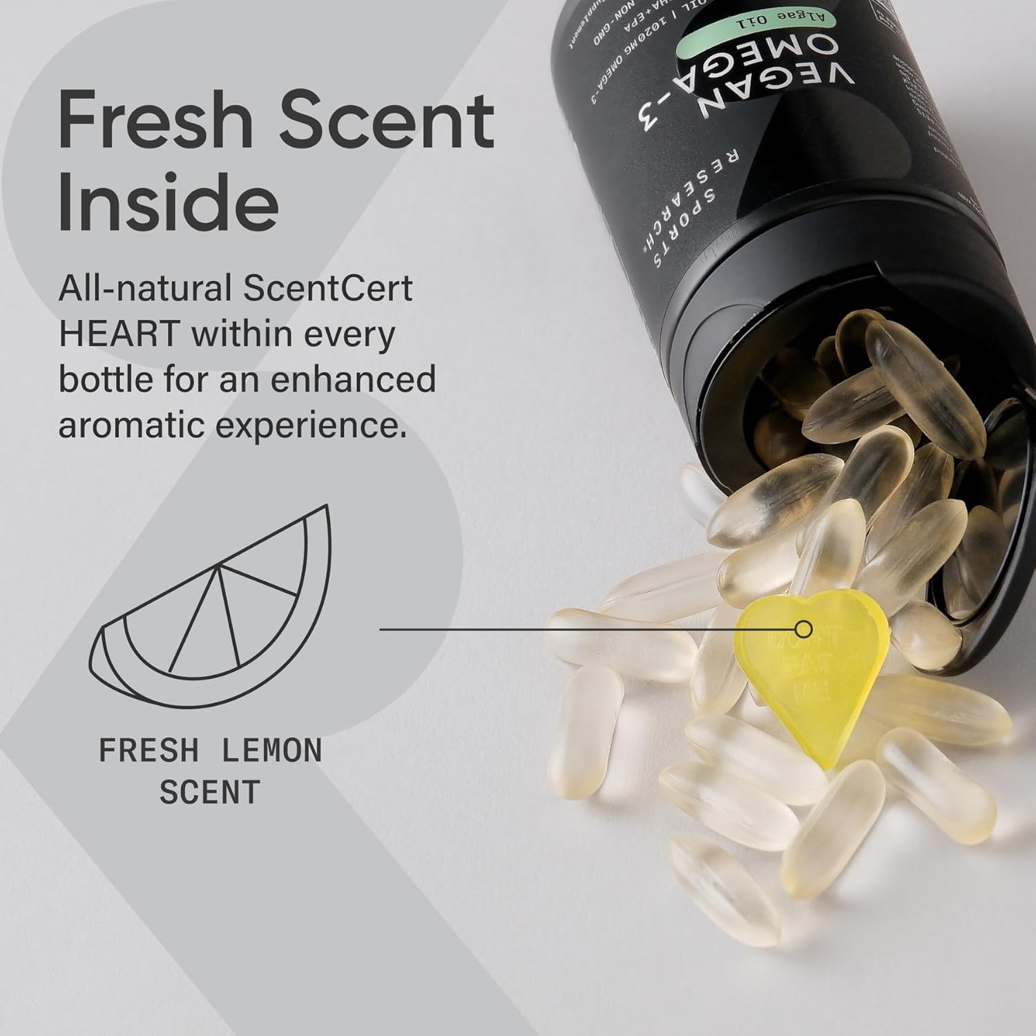 Sports Research Vegan Omega-3 Fish Oil Alternative from Algae Oil - Highest Levels of Vegan DHA & EPA Fatty Acids | Non-GMO Tested - 60 Veggie Softgels (Carrageenan Free)