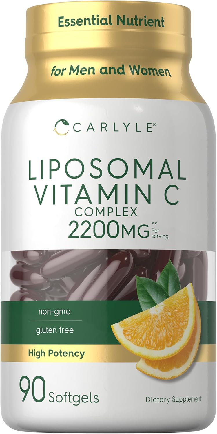 Carlyle Liposomal Vitamin C | 2200mg | 90 Softgel Capsules | High Potency Complex Supplement | Non-GMO, Gluten Free Packaging May Vary