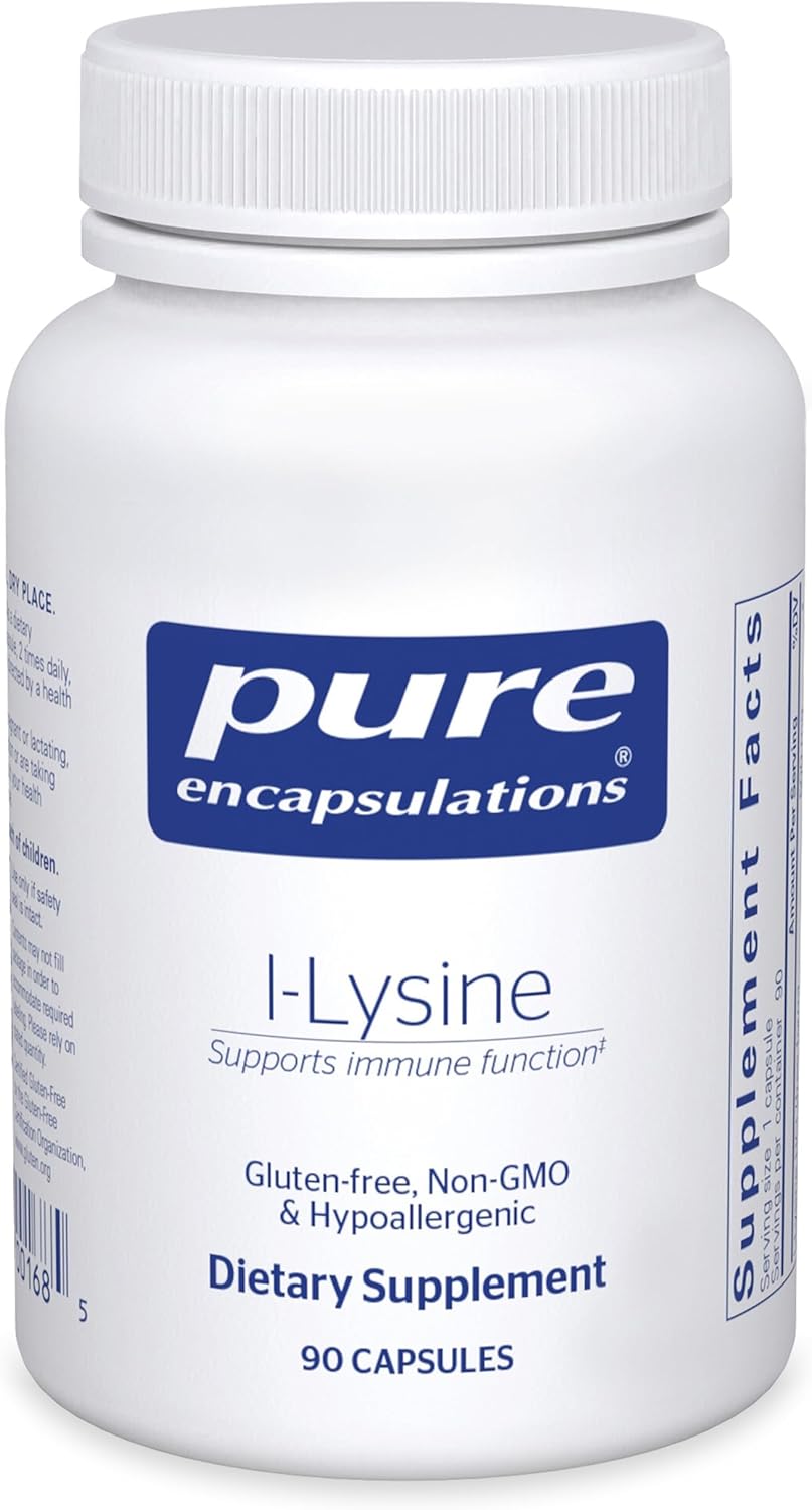 Pure Encapsulations L-Lysine - Essential Amino Acid Supplement for Immune Support & Gum, Lip Health* - with L-Lysine HCl - 90 Capsules