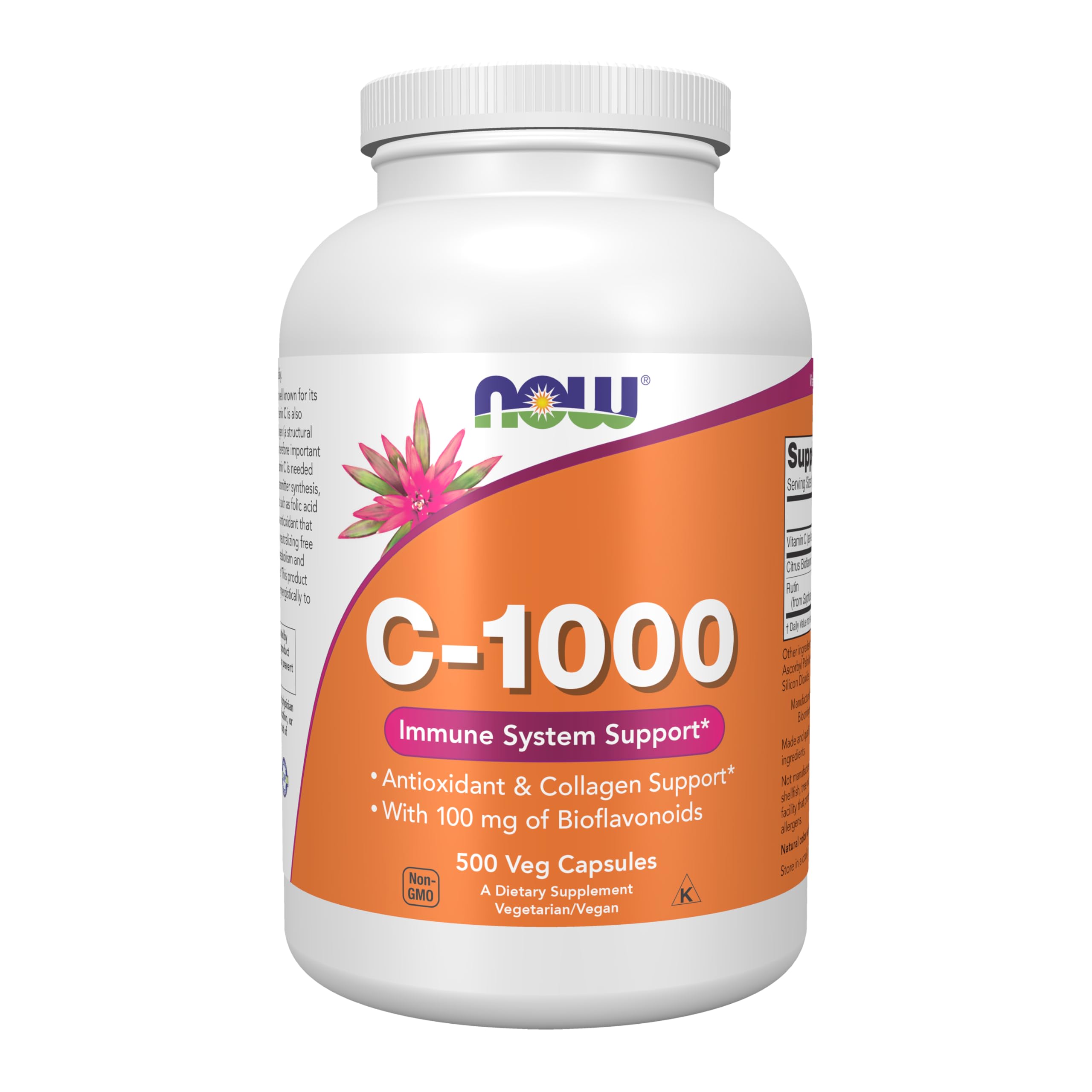 NOW Foods Supplements, Vitamin C-1,000 with 100 mg of Bioflavonoids, Antioxidant protection*, 100 Veg Capsules