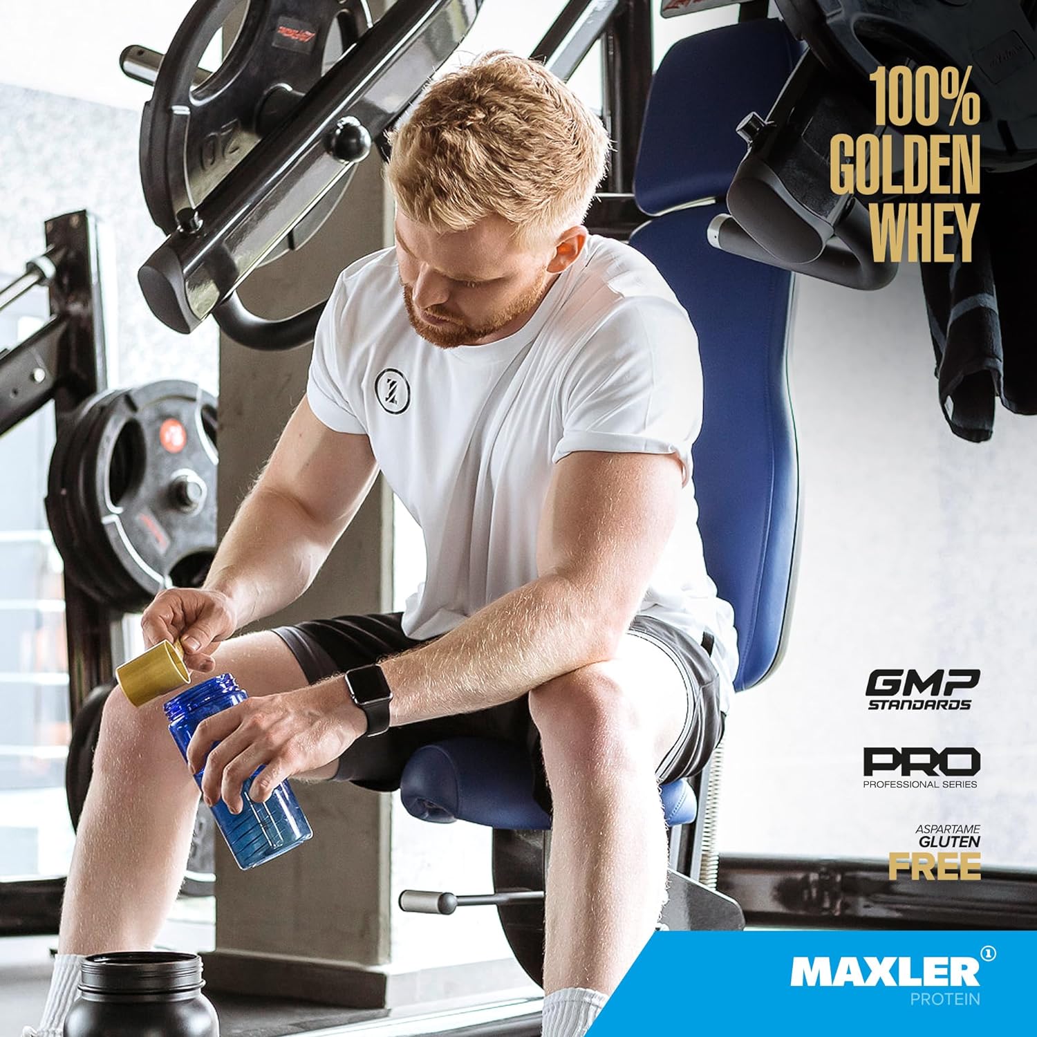 Maxler 100% Golden Whey Protein - 24g of Protein per Serving - Premium Whey Protein Powder for Pre Post Workout - Fast-Absorbing Whey Concentrate, Isolate & Hydrolysate Blend - Vanilla Ice Cream 2 lb