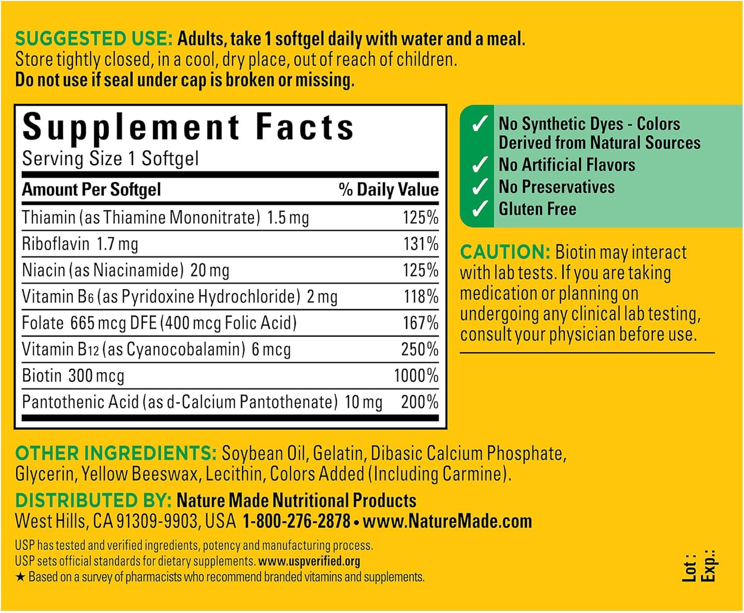 Nature Made Super B Energy Complex, Dietary Supplement for Brain Cell Function Support, 60 Softgels, 60 Day Supply