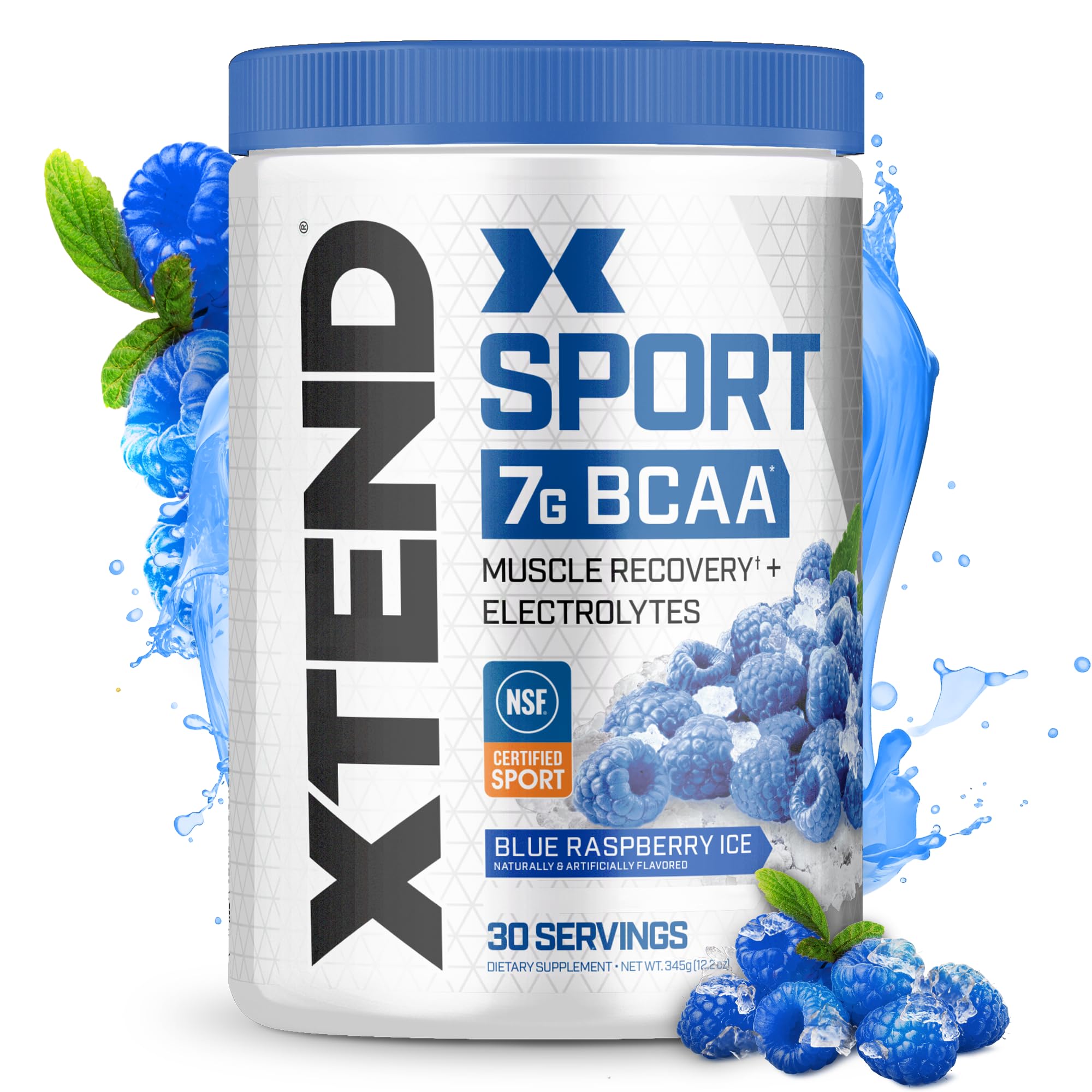 XTEND Sport BCAA Powder Strawberry Kiwi Splash - Electrolyte Powder for Recovery & Hydration with Amino Acids - 30 Servings