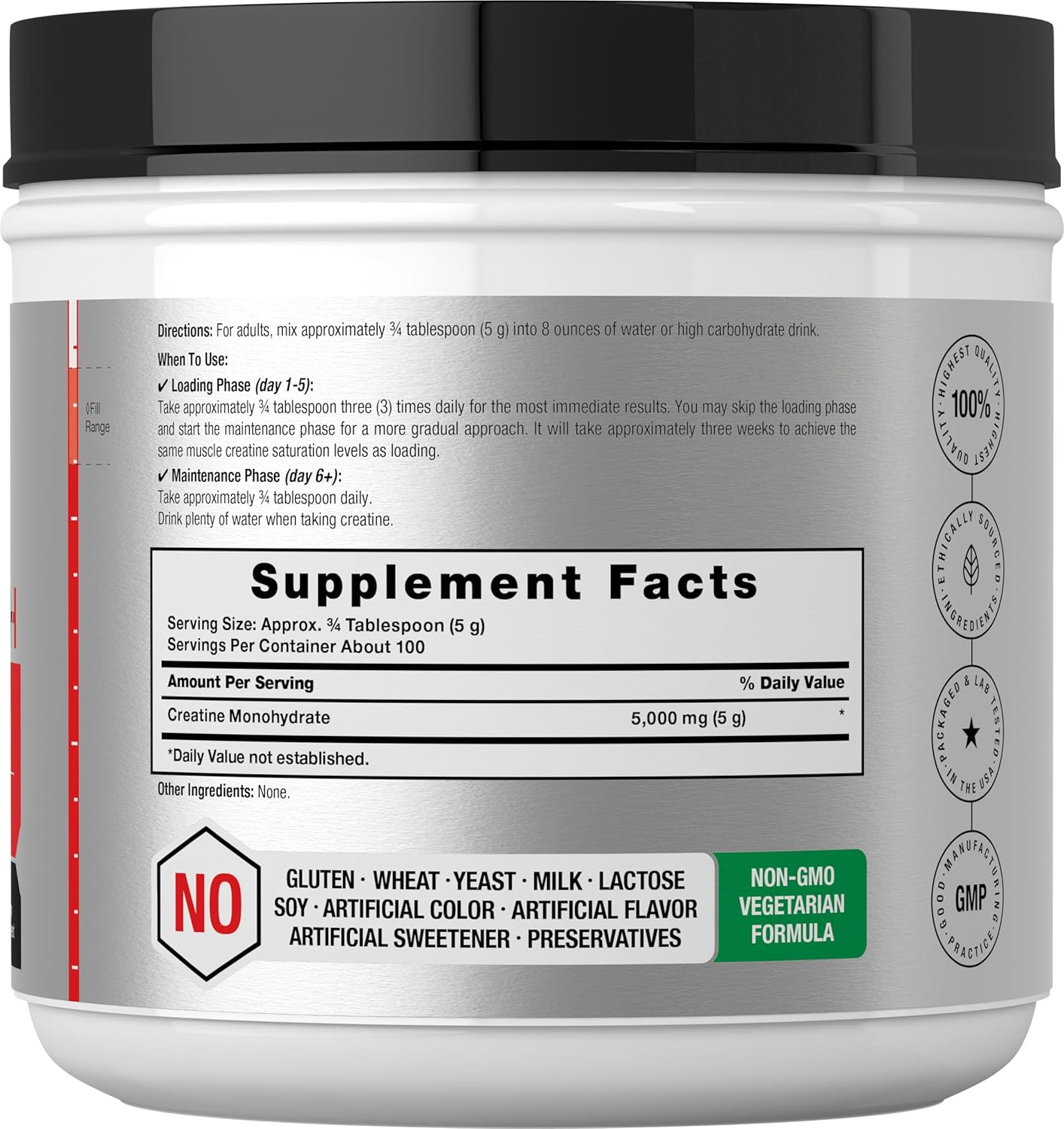 Horbäach Creatine Monohydrate Powder | 1.1lb (17.6 oz) | Micronized and Unflavored | Vegetarian, Non-GMO, and Gluten Free Supplement