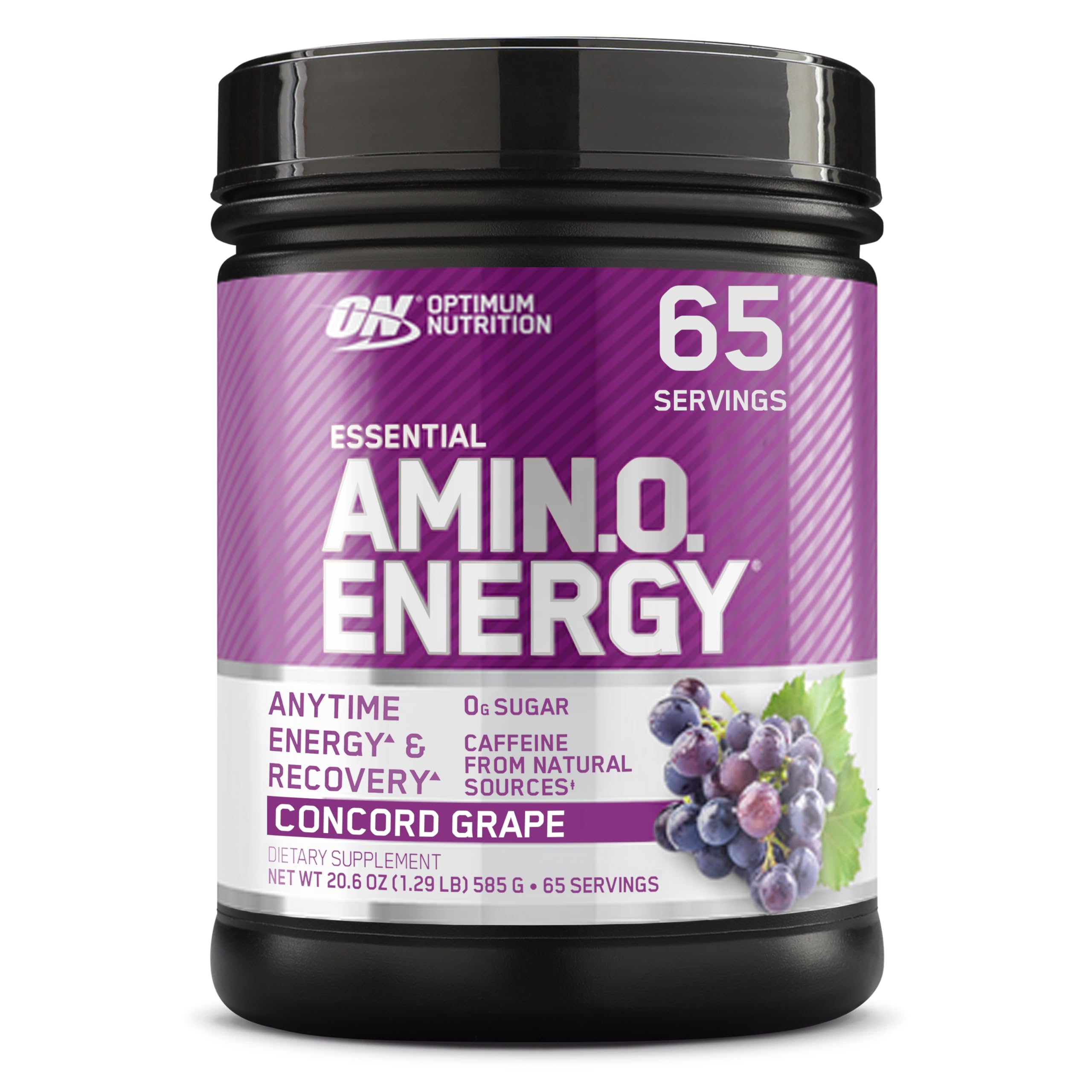 Optimum Nutrition Amino Energy - Pre Workout with Green Tea, BCAA, Amino Acids, Keto Friendly, Green Coffee Extract, Energy Powder - Concord Grape, 30 Servings
