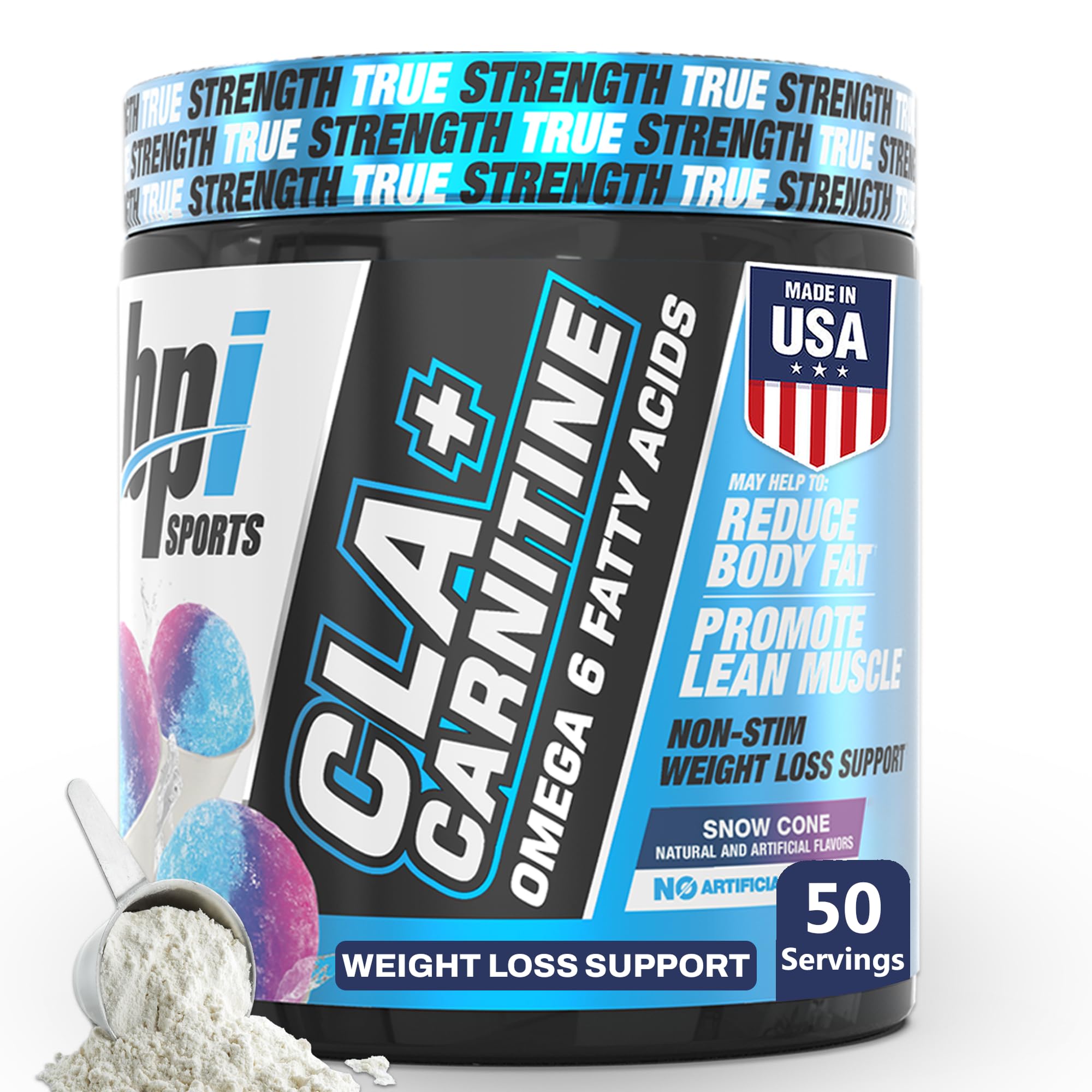 BPI Sports CLA+Carnitine – CLA L Carnitine & Linoleic Acid – L Carnitine Supplement for Weight Loss, Metabolism & Lean Muscle – Caffeine Free – Watermelon Freeze – 50 Servings – 12.34 oz