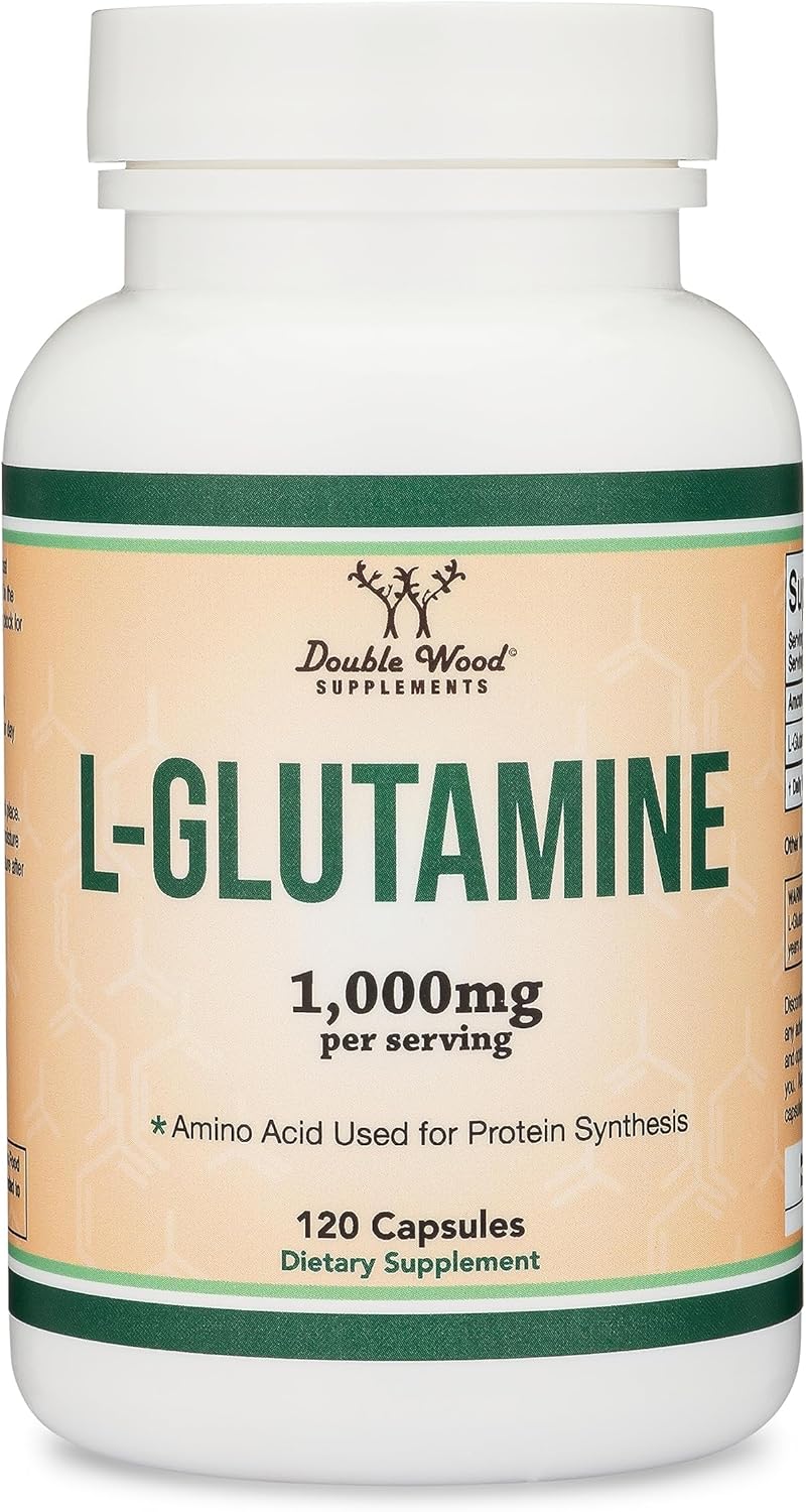 L Glutamine Capsules - (1000mg Servings, 120 Capsules) Non-GMO, Gluten Free, Keto Safe, Vegan Friendly, Third Party Tested (for Endurance and Gut Health) by Double Wood