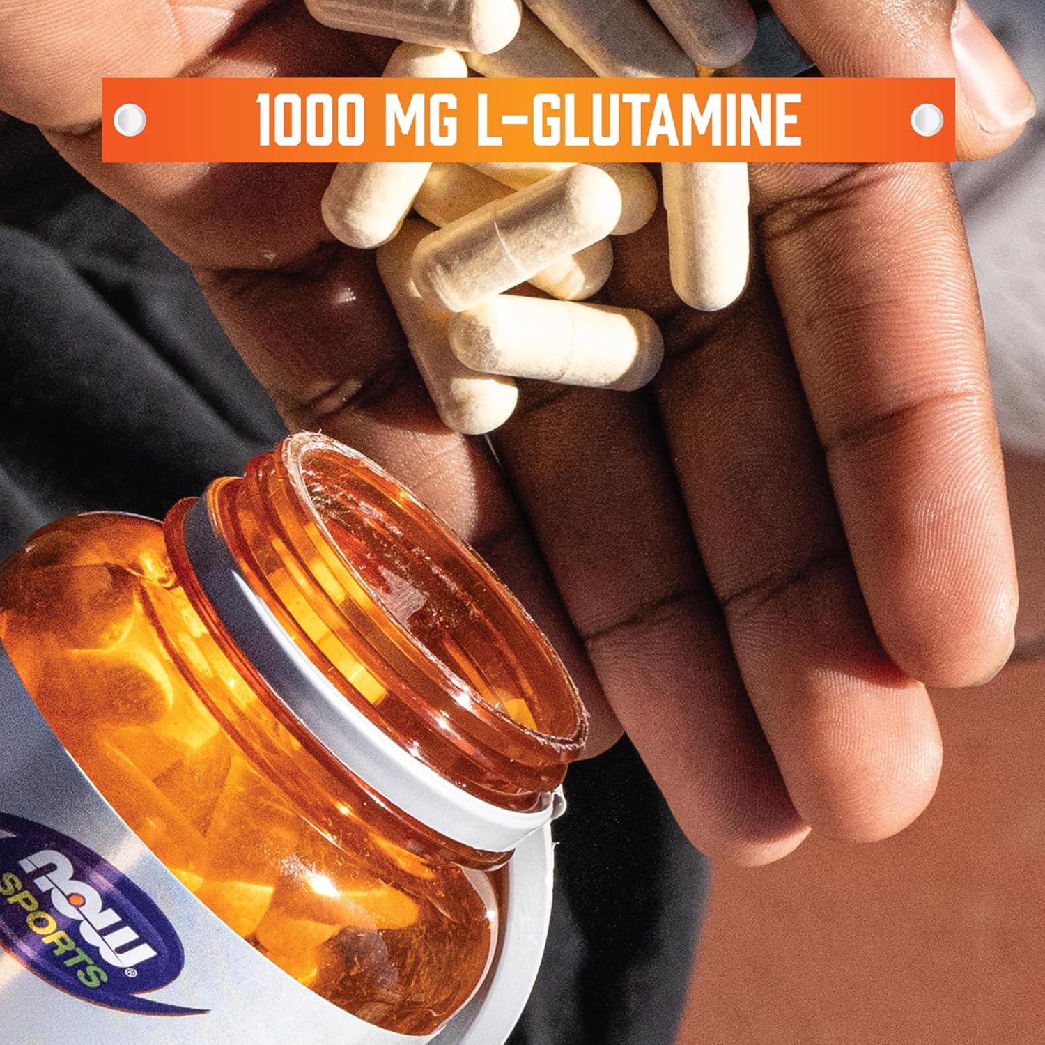 NOW Foods Sports Nutrition, L-Glutamine, Double Strength 1,000 mg, Amino Acid, 120 Veg Capsules