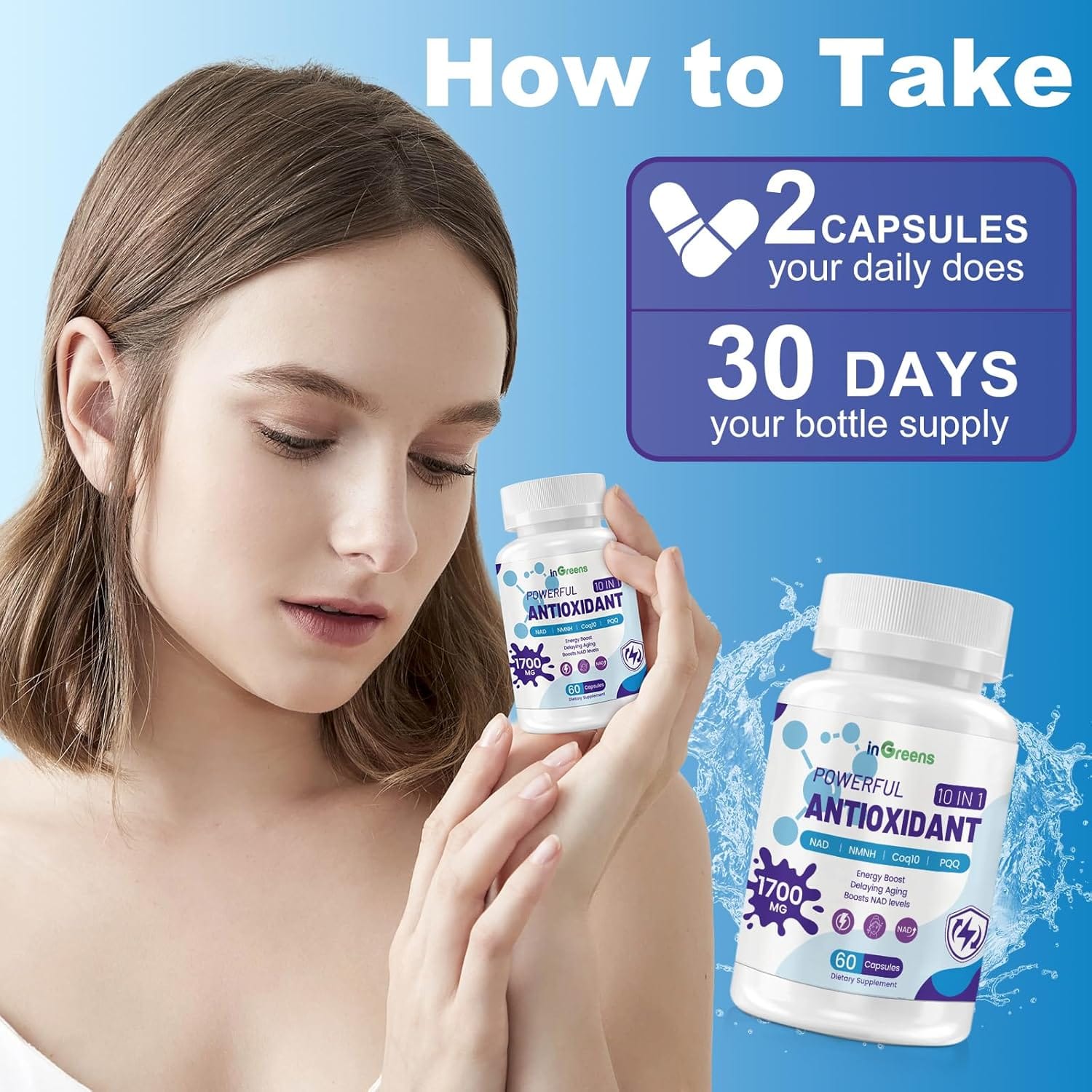 Antioxidants Supplement, 1700MG - 60 Capsulas