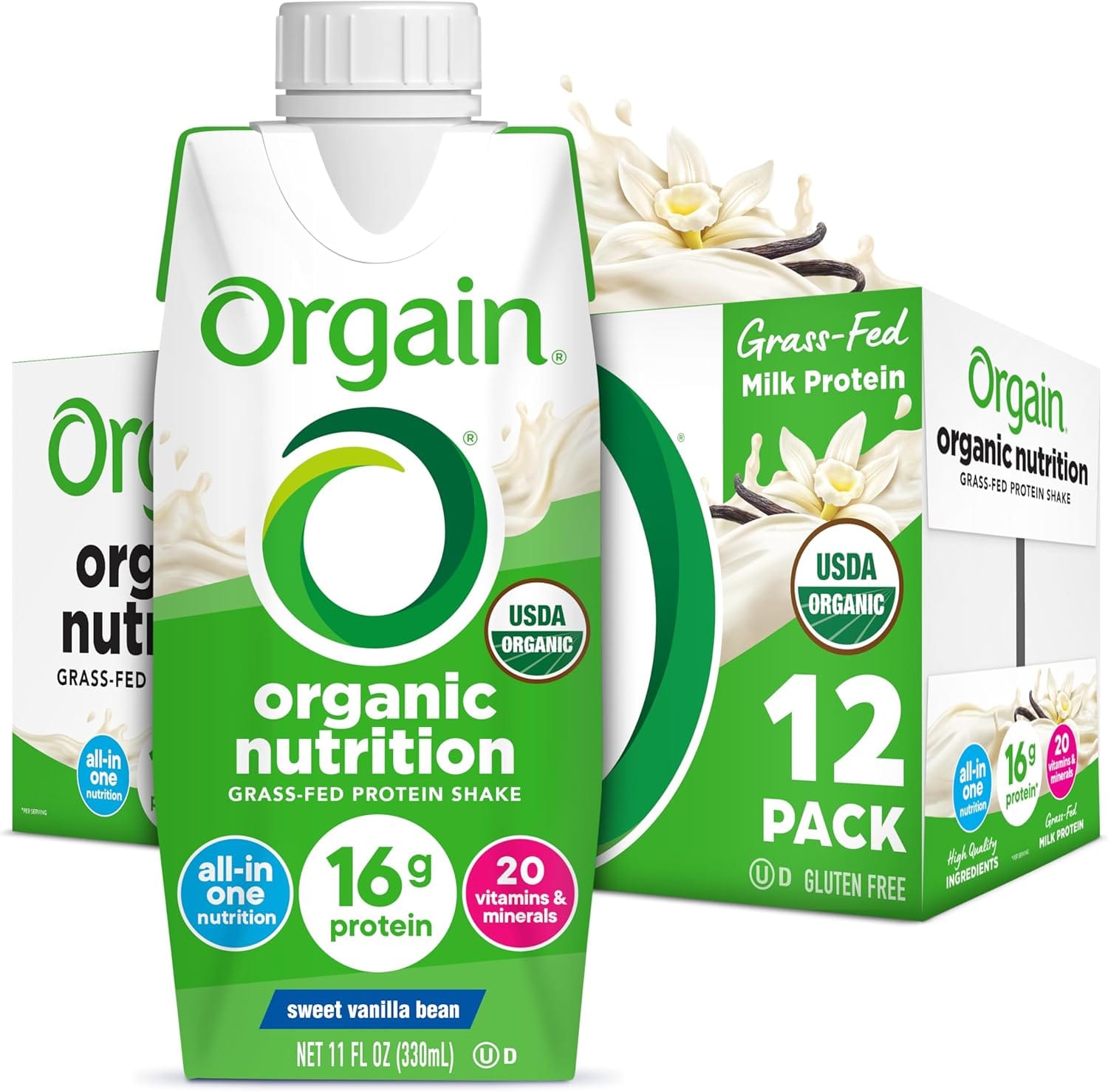 Orgain Batido de Proteína Nutricional Orgánico 16 g Proteína de suero - 12 Embalaje