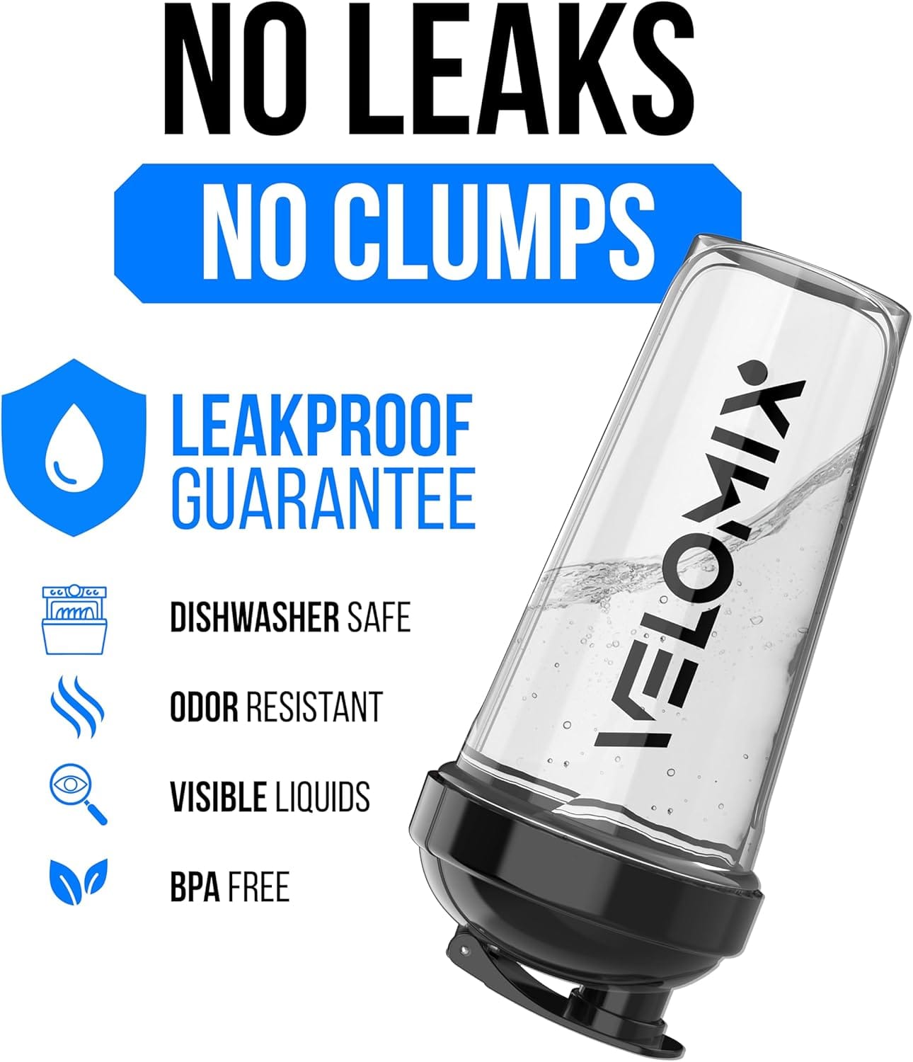 VELOMIX - Paquete de 2 botellas mezcladoras de proteínas de 28 oz