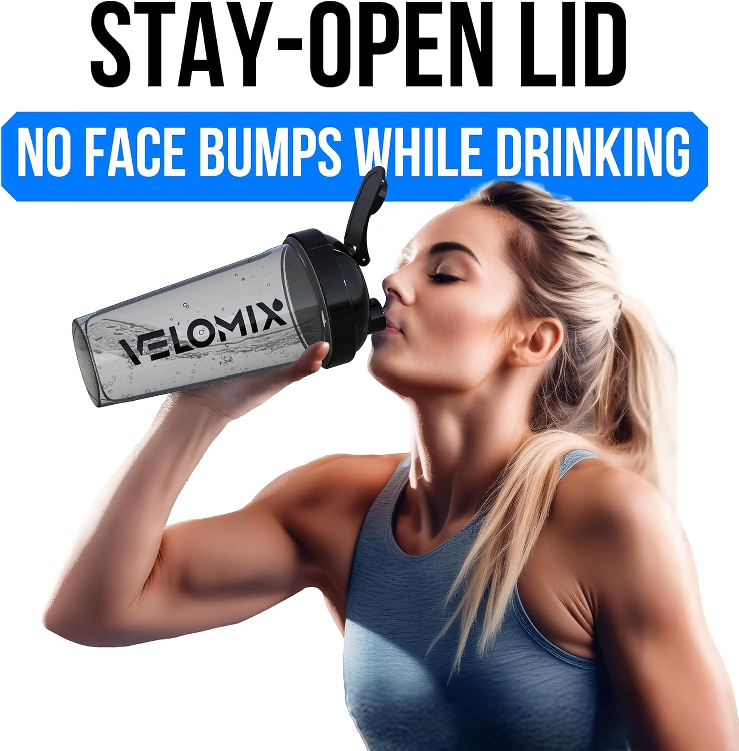 VELOMIX - Paquete de 2 botellas mezcladoras de proteínas de 28 oz