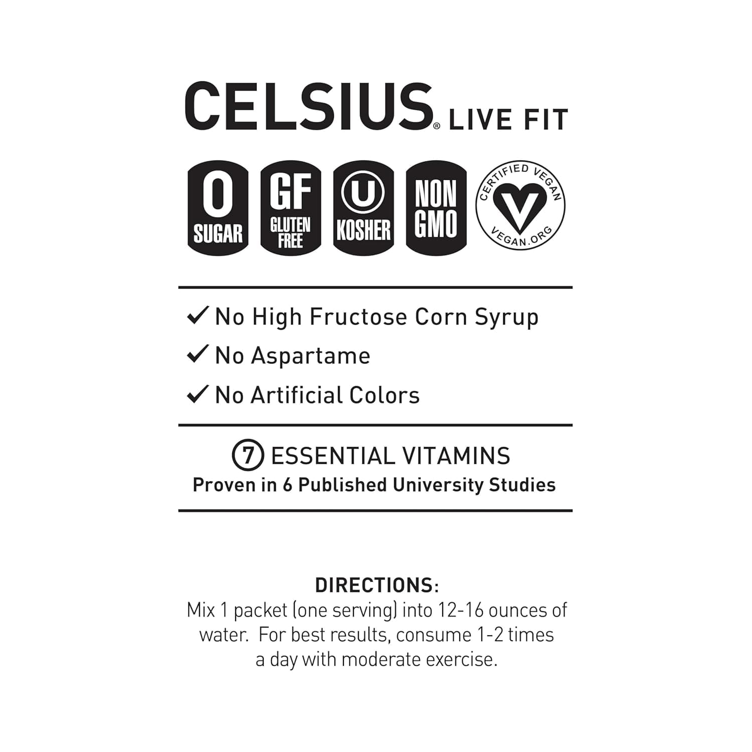 CELSIUS On-the-Go Powder Stick Packs, Zero Sugar - Pack of 14
