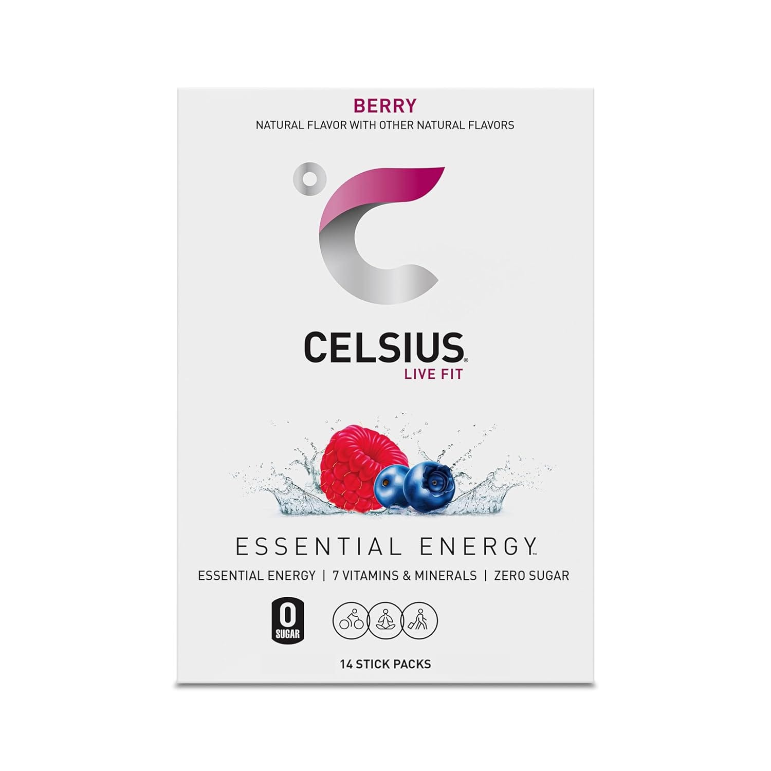 CELSIUS On-the-Go Powder Stick Packs, Zero Sugar - Pack of 14