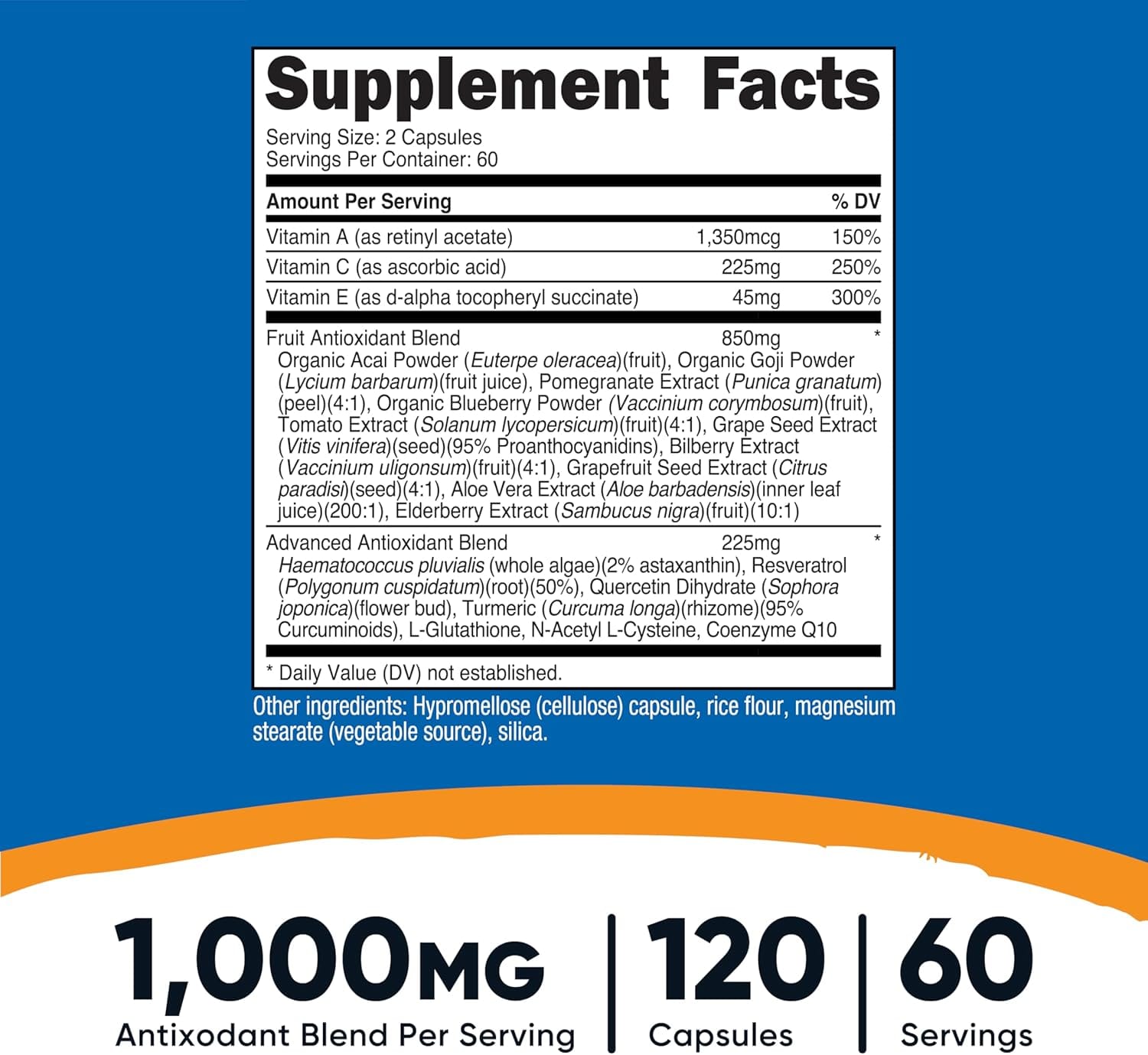 Nutricost Super Antioxidants (1000mg) -  120 Capsulas